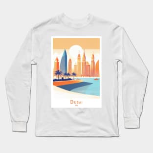 Dubai Sunset Skyline Long Sleeve T-Shirt